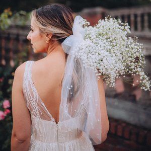David's Bridal Pearl Tulle Bow